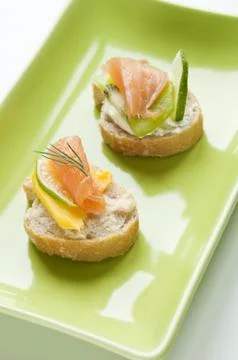 Salmon Appetizer Stock Photos