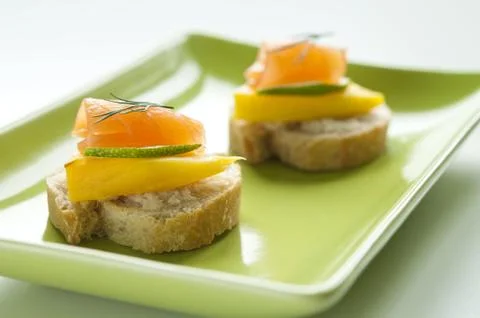 Salmon Appetizer Stock Photos