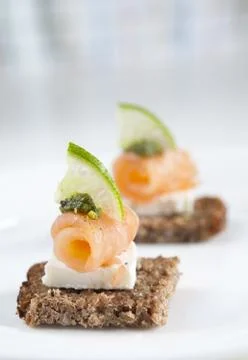 Salmon appetizer 스톡 사진
