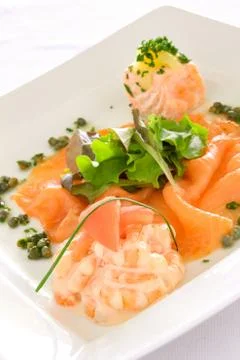 Salmon appetizer Stock Photos