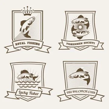 Salmon badges Stock Illustration