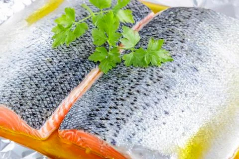 Salmon for baking Stock Photos