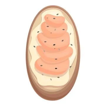 Salmon bruschetta icon cartoon vector. Bread toast Stock Illustration
