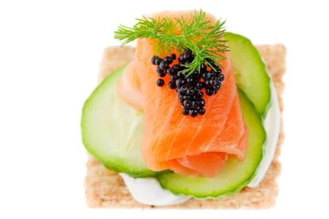Salmon canape Stock Photos