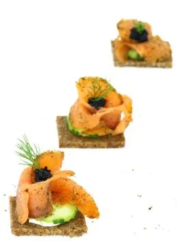 Salmon canape Stock Photos
