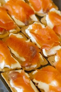 Salmon Canapes Foto stock