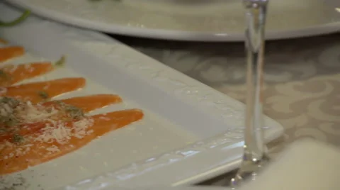 Salmon carpaccio Stock Footage 54212932