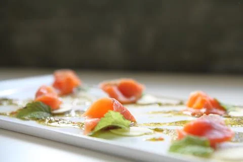 Salmon carpaccio Stock Photos