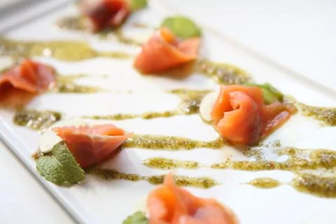 Salmon carpaccio Stock Photos