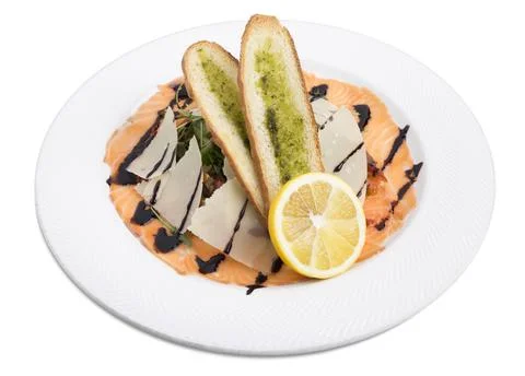 Salmon carpaccio. Stock Photos