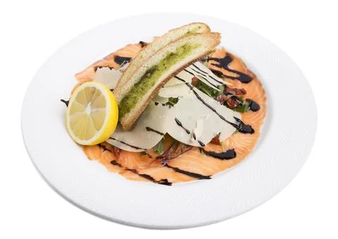 Salmon carpaccio. Stock Photos