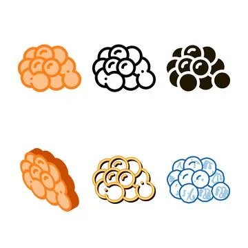 Salmon caviar icon vector variations outline Stock Illustration