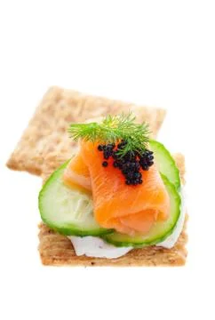 Salmon with caviar Foto stock