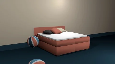 Salmon colored box spring Stock Footage 79015185