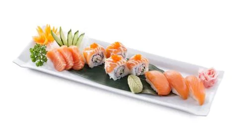 Salmon combo maki Stock Photos