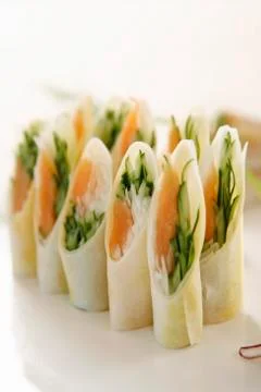Salmon dish roll Stock Photos
