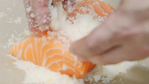 Salmon filet Stock Footage 113852564