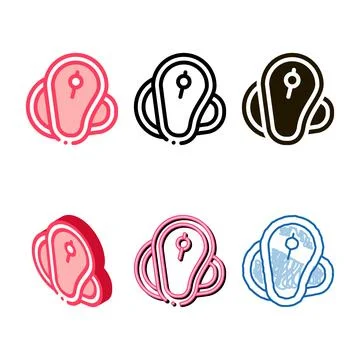 Salmon fillet icon vector edition outline Stock Illustration