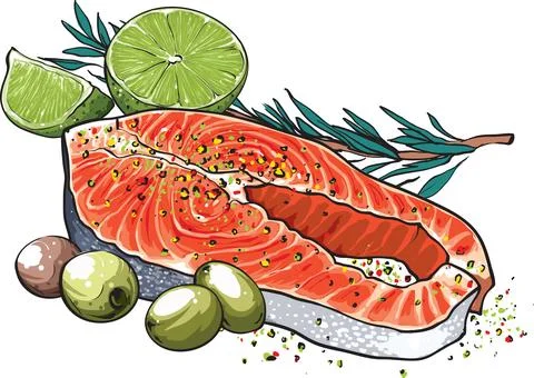 Salmon fillet Stock Illustration