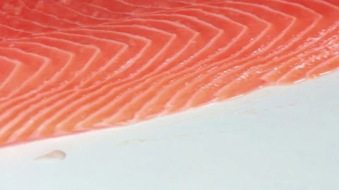 Salmon fillet on white background 動画素材 75542233