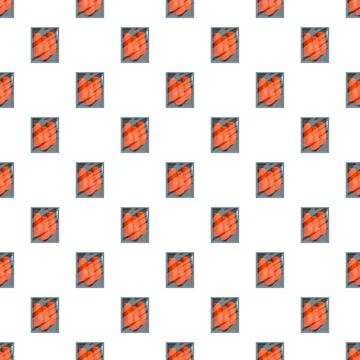 Salmon fillets in packaging seamless pattern food background Stock Illustration