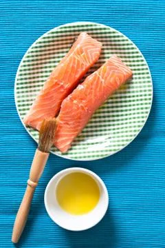 Salmon fillets Stock Photos