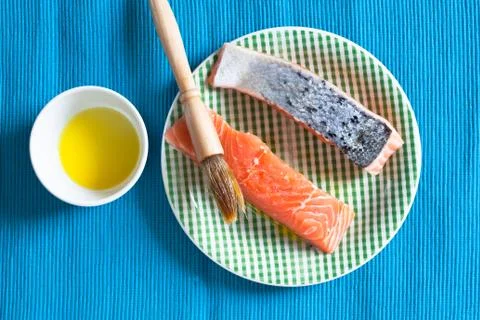 Salmon fillets Stock Photos