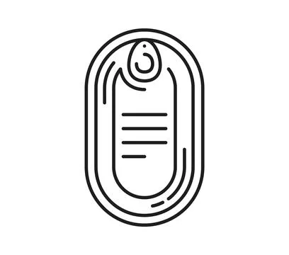 Salmon fish canned meat thin line icon Stock Illustration