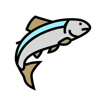 Salmon fish color icon vector illustration Stockillustratie