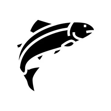 Salmon fish glyph icon vector illustration Stock Illustration