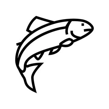 Salmon fish line icon vector illustration イラスト素材