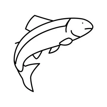 Salmon fish line icon vector illustration Stockillustratie