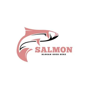 Salmon fish logo design concept vector Stock Illustration