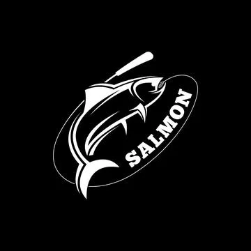 Salmon fish logo design concept vector Stock Illustration