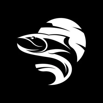 Salmon fish logo design concept vector Illustrazione stock