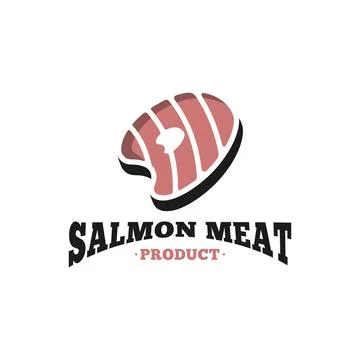 Salmon fish logo design concept vector Stock Illustration