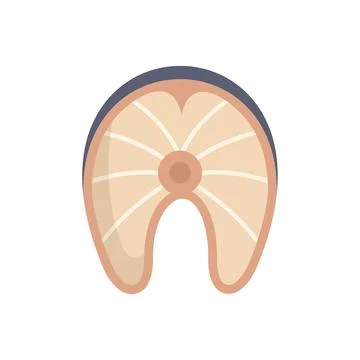 Salmon fish steak slice showing fat lines illustration Stock Illustration