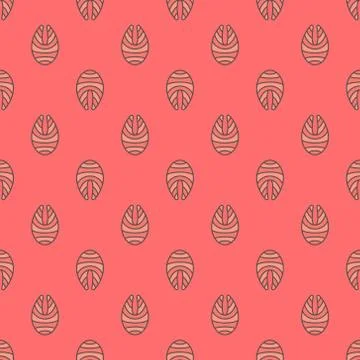 Salmon fish steak vector geometric seamless pattern Stock Illustration