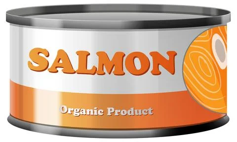 Salmon Fish in Tin Can Vector Stock-Illustration