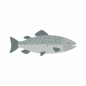 Salmon fish. Vector illustration isolated on white background. Stock Illustration