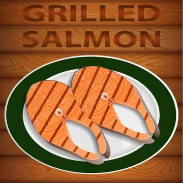 SALMON GRILLED Stock-Illustration