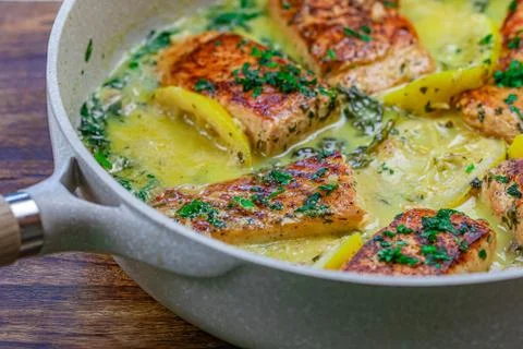 Salmon with lemons  Stock Photos