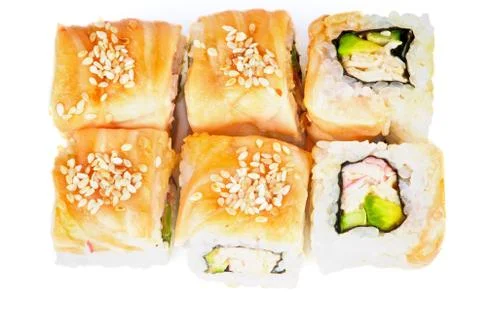 Salmon Maki Roll Stock Photos