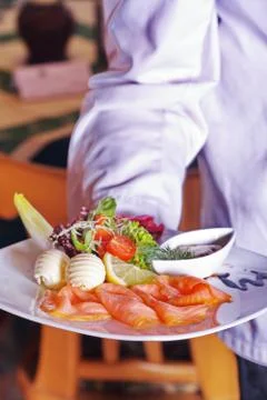 Salmon menu Foto stock