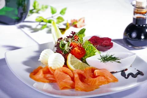 Salmon menu Stock Photos