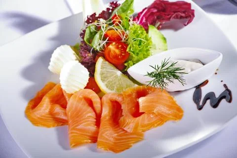 Salmon menu Stock Photos