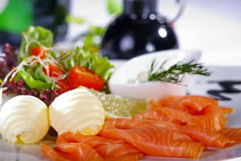 Salmon menu Stock Photos