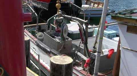 Salmon offloading at ft. bragg, ca Stock Footage 10724052