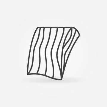 Salmon or trout fillet vector outline icon Stock Illustration