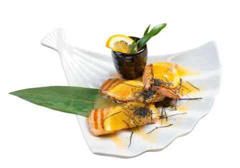 Salmon with orange sauce Photos